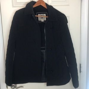 Black Quilt-pattern Puff Jacket